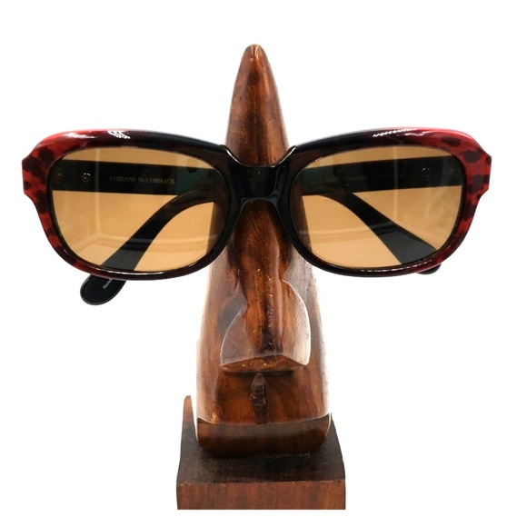 Corinne McCormack Black Red Oval Sunglasses Frames - Picture 1 of 6